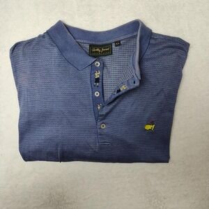 Bobby Jones Collection Polo Shirt Mens XL Blue Geometric Golf Masters Collection